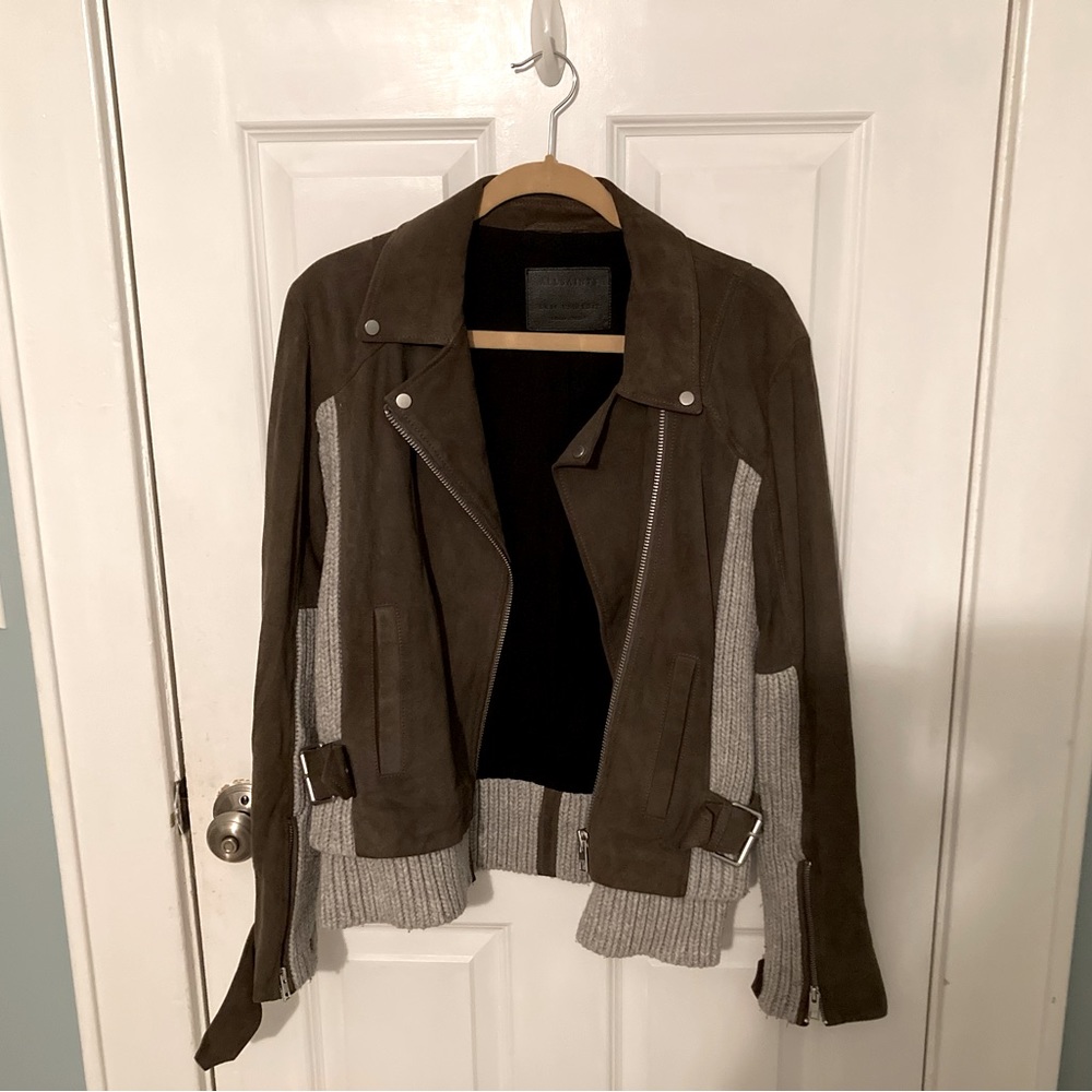 ALLSAINTS Suede + Knit Jacket